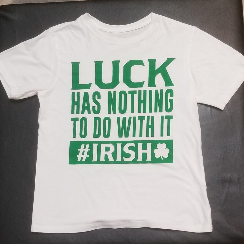 Children's Place Boys White Green Graphic Tshirt Size 7/8